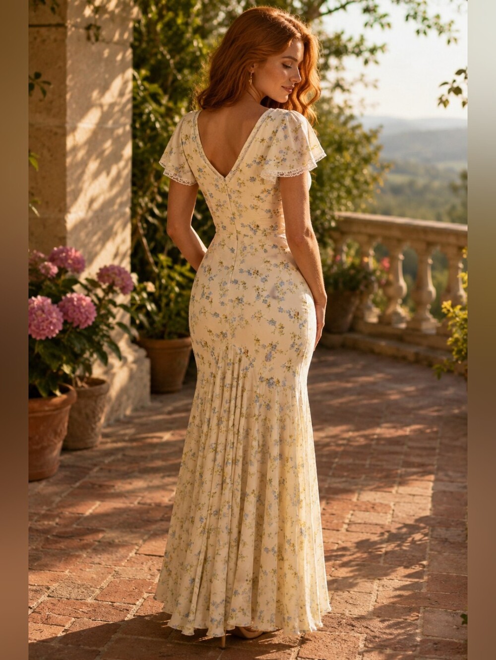 NWOT House Of Cb Amina Small Lemon Yellow Butter Georgette Wedding Summer S - Picture 2 of 7